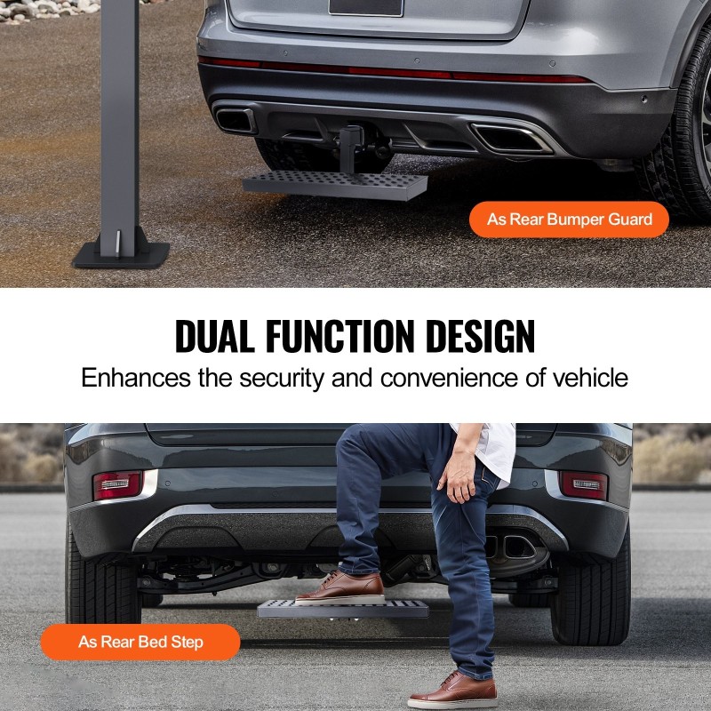 Vetokoukkuporras 2 tuuman vetokoukkuvastaanottimeen teräs musta 158,7 kg kantavuus