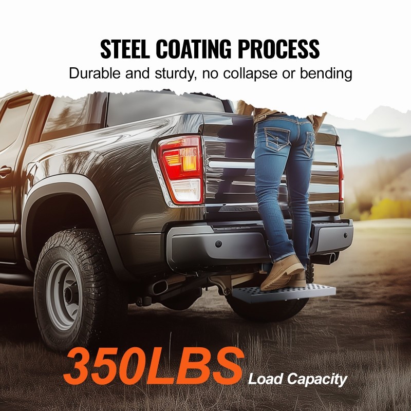 Vetokoukkuporras 2 tuuman vetokoukkuvastaanottimeen teräs musta 158,7 kg kantavuus