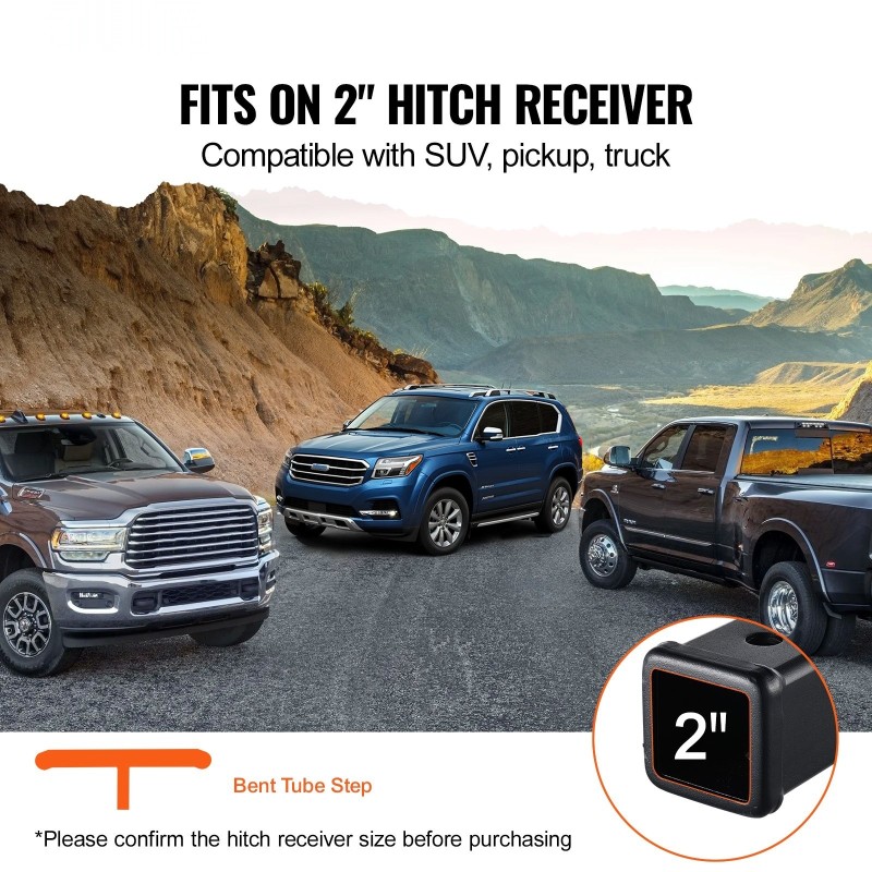 Teräs koukkuaskelma 2 tuuman vetokoukkuun 750 mm pituus 158,7 kg kantavuus