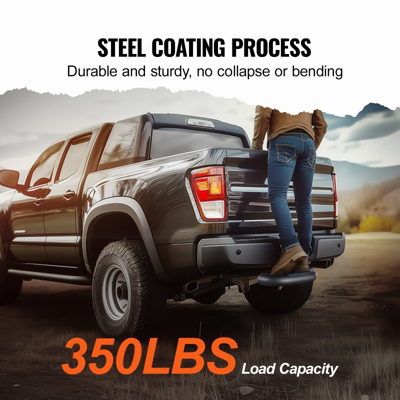 Vetokoukun askelma teräspinnoitettu 50,8 mm vastaanottimeen kantavuus 158,7 kg