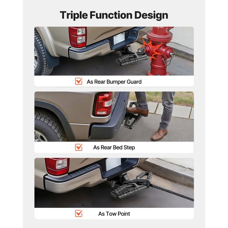 Vetokoukun astinlauta 50,8 mm vastaanottimeen pallografiittivalurauta 158,7 kg kantavuus