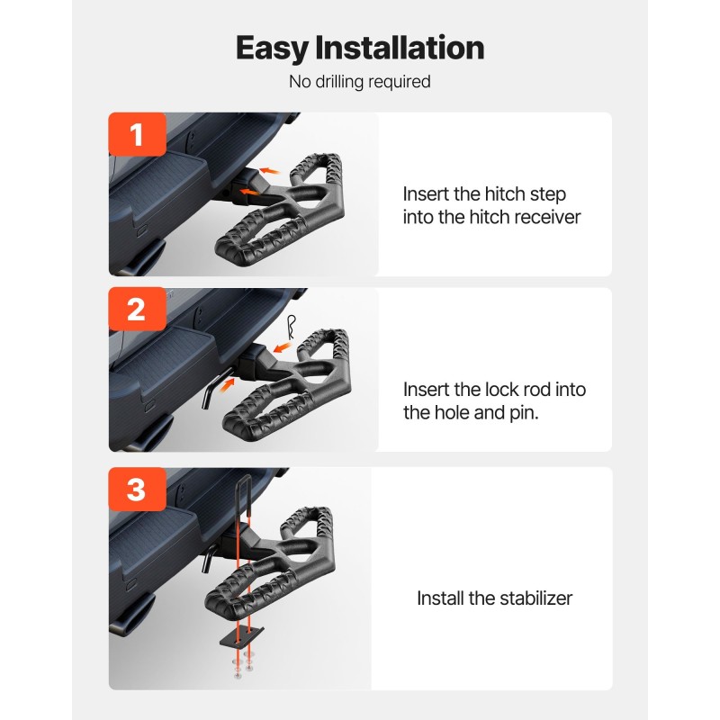 Vetokoukun astinlauta 50,8 mm vastaanottimeen pallografiittivalurauta 158,7 kg kantavuus