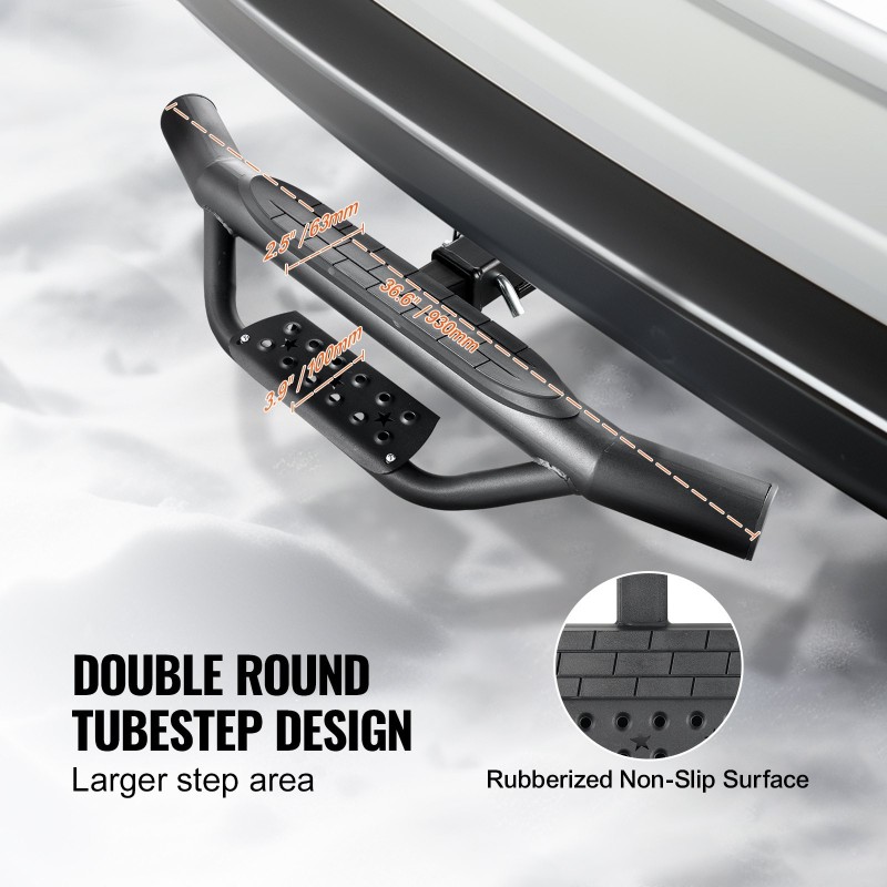 Astinlauta 2-tuumaiselle vetokoukkuvastaanottimelle teräs 930 mm 158,7 kg musta