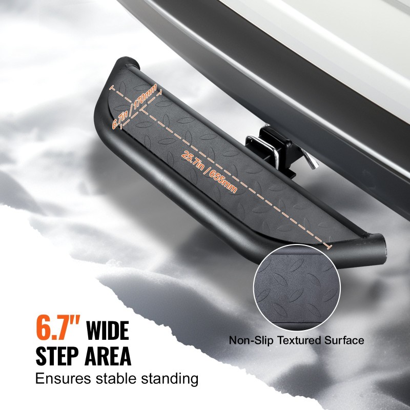 Teräs astinlauta vetokoukkuun 2 tuuman pesään puskurinsuojalla 158,7 kg kantavuudella