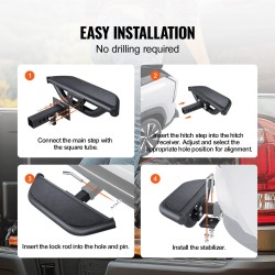 Teräs astinlauta vetokoukkuun 2 tuuman pesään puskurinsuojalla 158,7 kg kantavuudella