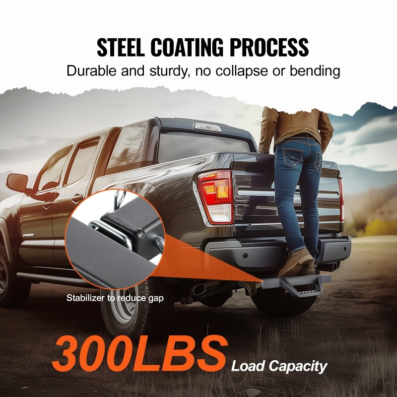 Vetokoukkuaskelma 2 tuuman vetovastaanottimeen teräs liukuestopinta 136 kg kantavuus