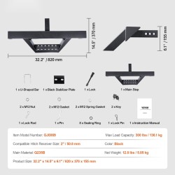 Vetokoukkuaskelma 2 tuuman vetovastaanottimeen teräs liukuestopinta 136 kg kantavuus