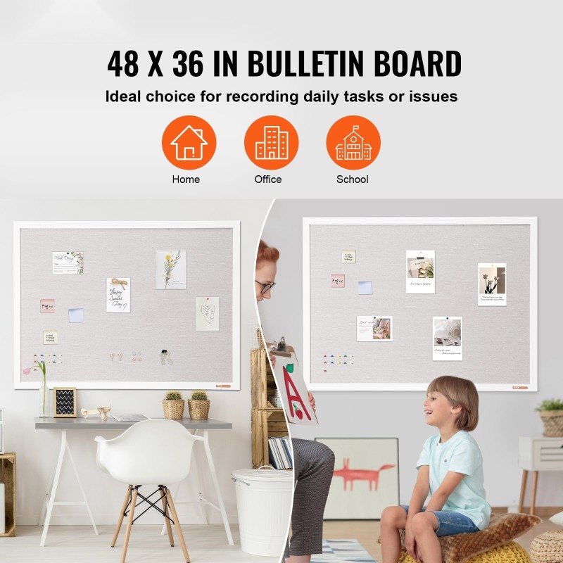 Ilmoitustaulu pellavapintainen MDF-kehys seinään kiinnitettävä 120×90 cm