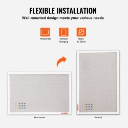 Ilmoitustaulu pellavapintainen MDF-kehys seinään kiinnitettävä 120×90 cm