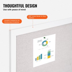 Ilmoitustaulu seinälle 30 x 20 tuumaa pellavapintainen polyesteri-puuvilla valkoinen MDF-kehys