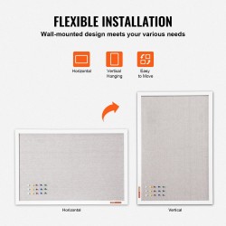 Korkkitaulu pellavapintainen 90 x 60 cm valkoinen kehys seinälle