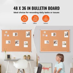 Korkkitaulu alumiinikehyksellä 1200×900 mm korkkipinta seinälle kestävä tausta