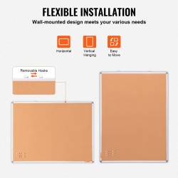 Korkkitaulu alumiinikehyksellä 1200×900 mm korkkipinta seinälle kestävä tausta