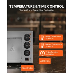 Sähköinen työtasopizzauuni ruostumattomasta teräksestä 40,6 senttimetrin pizzalle ammattikäyttöön