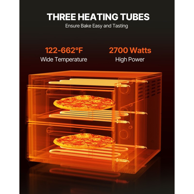 Sähköinen työtasopizzauuni ruostumattomasta teräksestä 40,6 senttimetrin pizzalle sisäkäyttöön