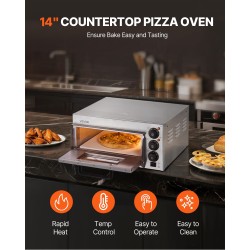 Pöytämallinen sähkökäyttöinen pizzauuni 14 tuumaa ruostumaton teräs 35,56 cm