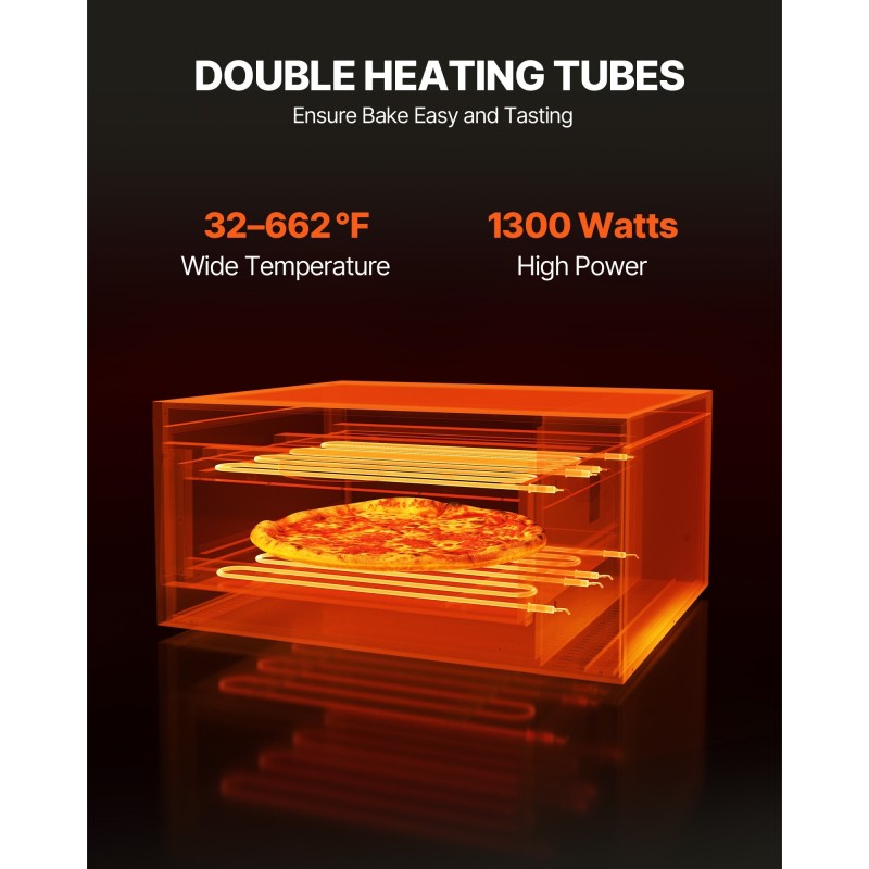 Pöytämallinen sähkökäyttöinen pizzauuni 14 tuumaa ruostumaton teräs 35,56 cm
