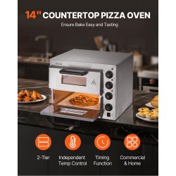 Sähköinen pöytätasouuni pizzalle ruostumaton teräs 35,6 cm 2700 wattia