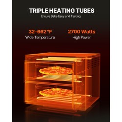 Sähköinen pöytätasouuni pizzalle ruostumaton teräs 35,6 cm 2700 wattia