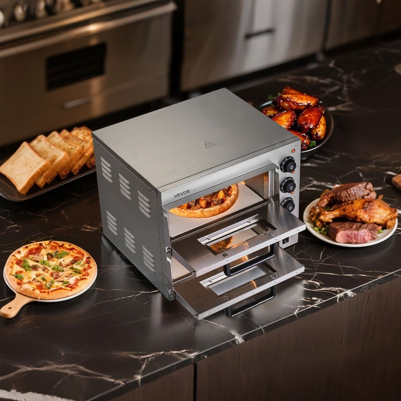 Sähköinen pöytätasouuni pizzalle ruostumaton teräs 35,6 cm 2700 wattia