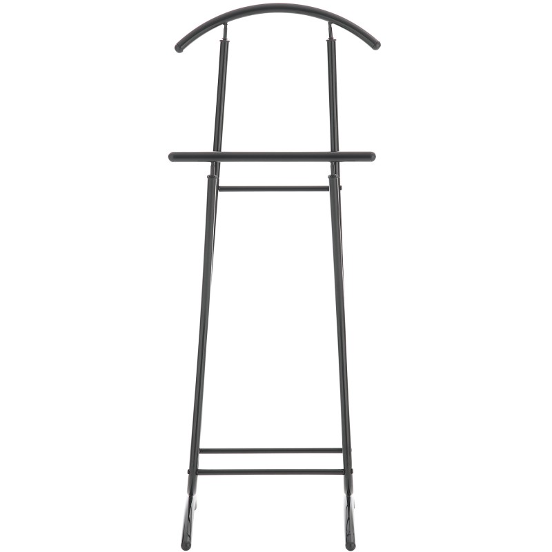 Tyylikäs metallinen vaateripustin kenkähyllyllä ja kahdella tangolla