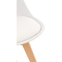 Tyylikäs ruokapöydän tuoli pyökkipuisella rungolla ja pehmustetulla istuimella