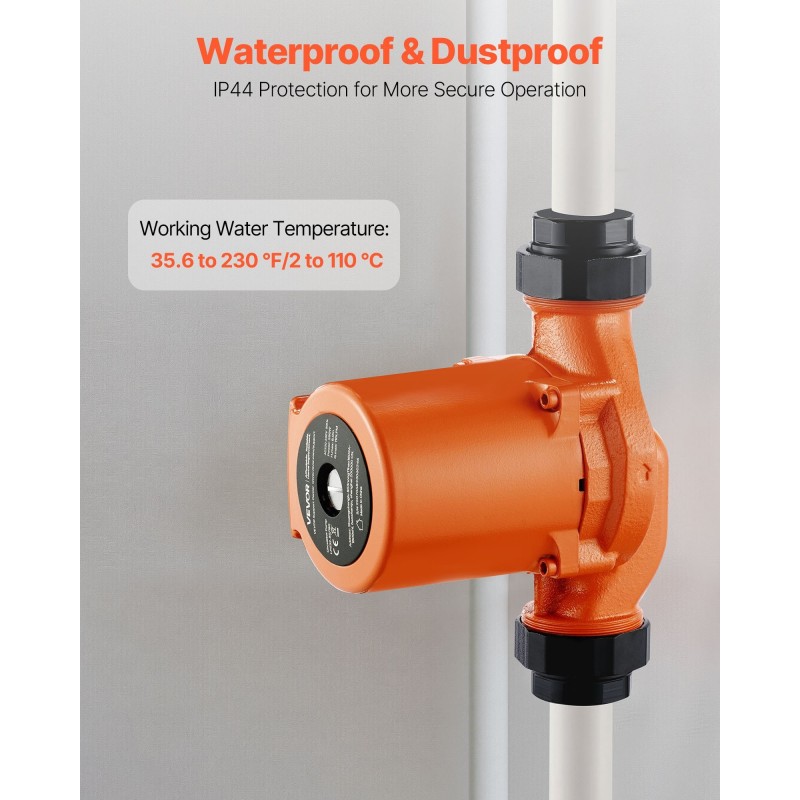 Valurautainen kiertovesipumppu 220–240 V 260 W 110 l/min kierreliitäntä lämmitysjärjestelmiin