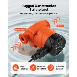 Kiertovesipumppu valurautarunko 42 l/min 4 m nostokorkeus kierreliitäntä takaiskuventtiili hiljainen