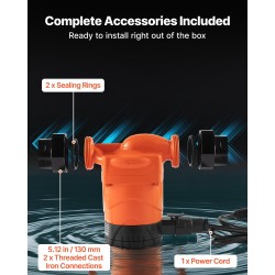 Kiertovesipumppu valurautarunko 42 l/min 4 m nostokorkeus kierreliitäntä takaiskuventtiili hiljainen