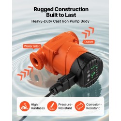 Kiertovesipumppu valurautarunko 58 l/min 6 m nostokorkeus kierreliitäntä takaiskuventtiili kotitalouslämmitykseen