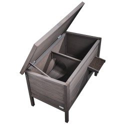 Ulkokissatalo setripuu 870×535×690 mm vaahtoeristetty PVC-oviverhot avattava katto usealle eläimelle