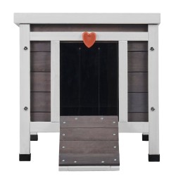 Ulkokissatalo setripuu säänkestävä muoviverhoilla avattavalla yläosalla 51x42x42 cm