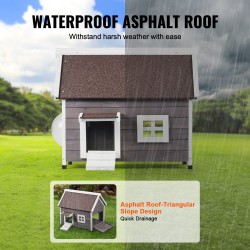 Ulkokissatalo seetripuusta säänkestävä kaksikerroksinen 560x770x670 mm asfalttikatolla