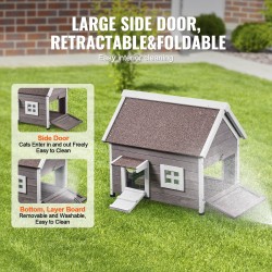 Ulkokissatalo seetripuusta säänkestävä kaksikerroksinen 560x770x670 mm asfalttikatolla