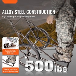 Taittuva riistakärry teräsrunko 227 kg kantavuus 420 mm kumirenkaat ergonominen kahva