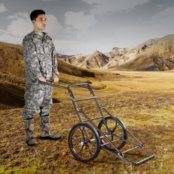 Taittuva riistakärry teräsrunko 227 kg kantavuus 420 mm kumirenkaat ergonominen kahva