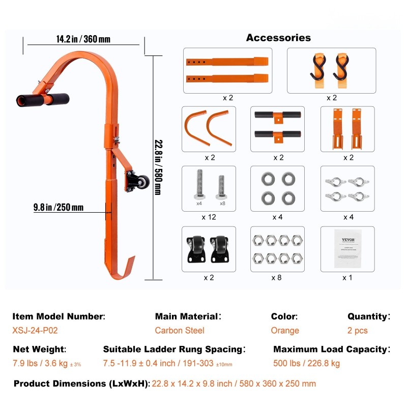 Kattokoukut hiiliterästä 2 kpl 226,8 kg kantavuus kumipäällysteinen T-tanko pyörällä
