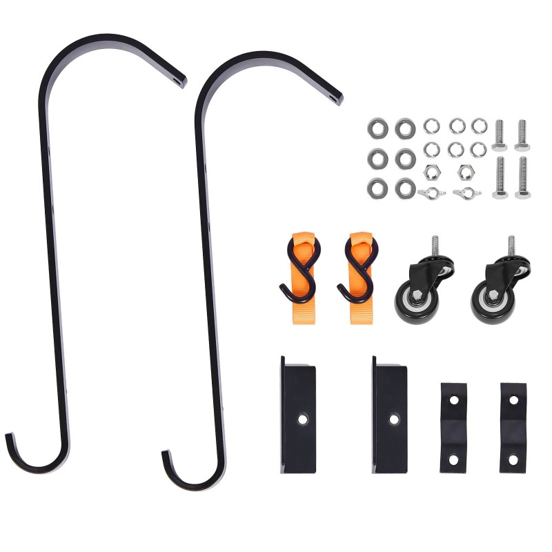 Kattokoukku hiiliteräksinen 2 kpl suurin kantavuus 272,2 kg 360 asteen kääntyvä pyörä