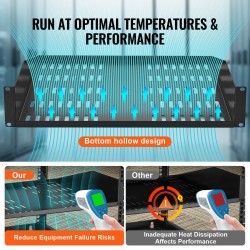 2U telinehylly hiiliteräs 19-tuuman verkkotelineisiin 406 mm syvyys 22,68 kg kantavuus