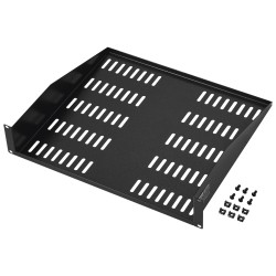 2U telinehylly hiiliteräs 19-tuuman verkkotelineisiin 406 mm syvyys 22,68 kg kantavuus