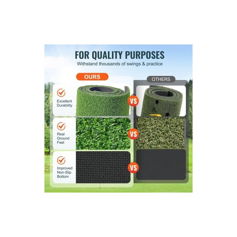 Golf-lyöntimatto kaksivärinen PP-nurmi 5x4ft EVA+PE-pohja 10 palloa ja tiitä