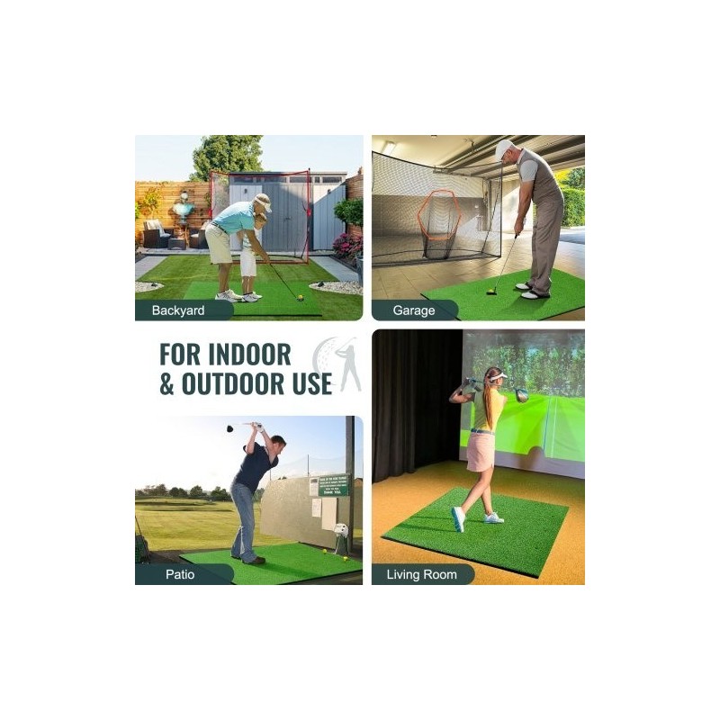 Golf-lyöntimatto kaksivärinen PP-nurmi 5x4ft EVA+PE-pohja 10 palloa ja tiitä