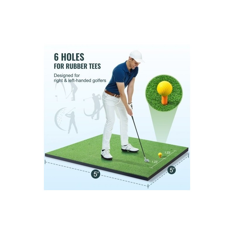 Golf-lyöntimatto 5x5ft PP-tekonurmi 15mm EVA+PE-pohja 3 kumitiitä