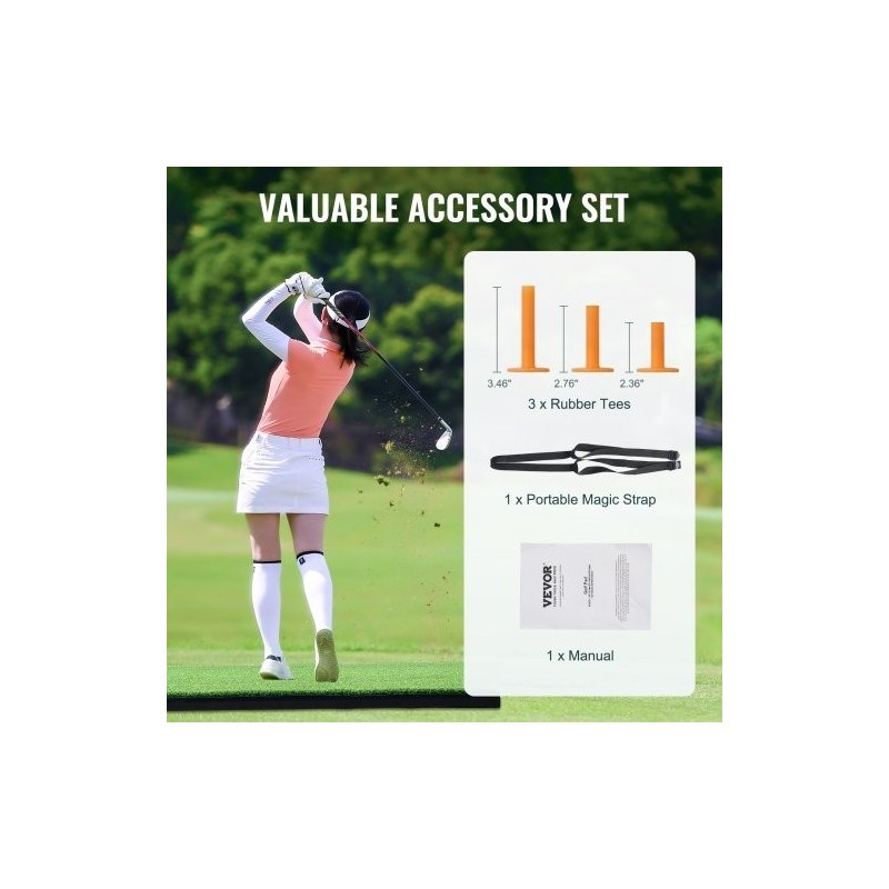 Golf-lyöntimatto 5x5ft PP-tekonurmi 15mm EVA+PE-pohja 3 kumitiitä