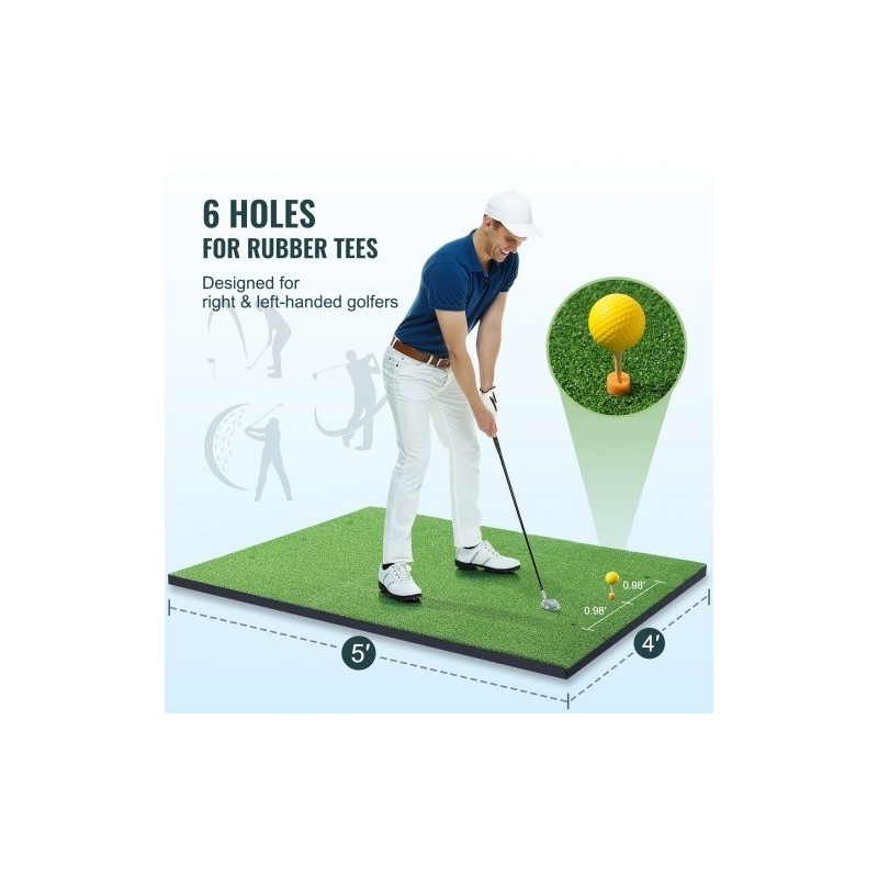 Golflyöntimatto 1,52x1,22m PP tekonurmi 10mm paksu EVA PE pohja 6 tiitä