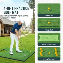 Golf-lyöntimatto 5x4 jalkaa PP-tekonurmi 15mm EVA-PE-pohja 4 vaihdettavaa mattoa