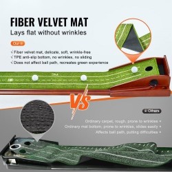 Golf-puttialusta sisäkäyttöön kuitusamettamatto liukuestepohja täyspuinen runko yhdellä reiällä automaattinen pallonpalautus