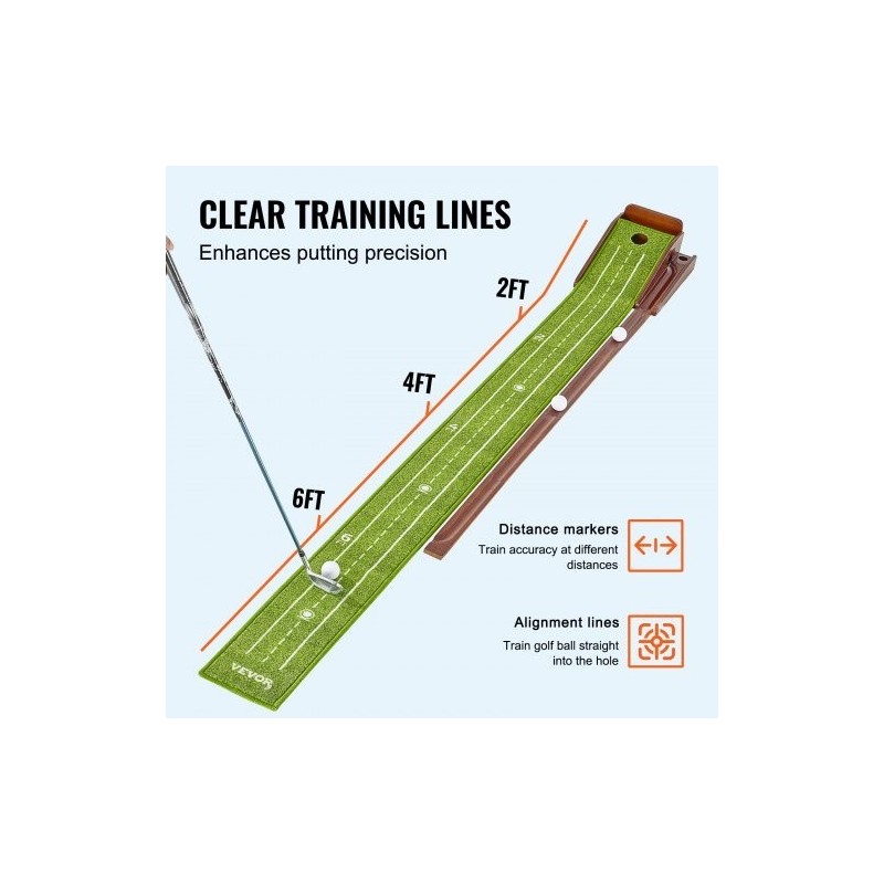Golf-puttialusta sisäkäyttöön kuitusamettamatto liukuestepohja täyspuinen runko yhdellä reiällä automaattinen pallonpalautus