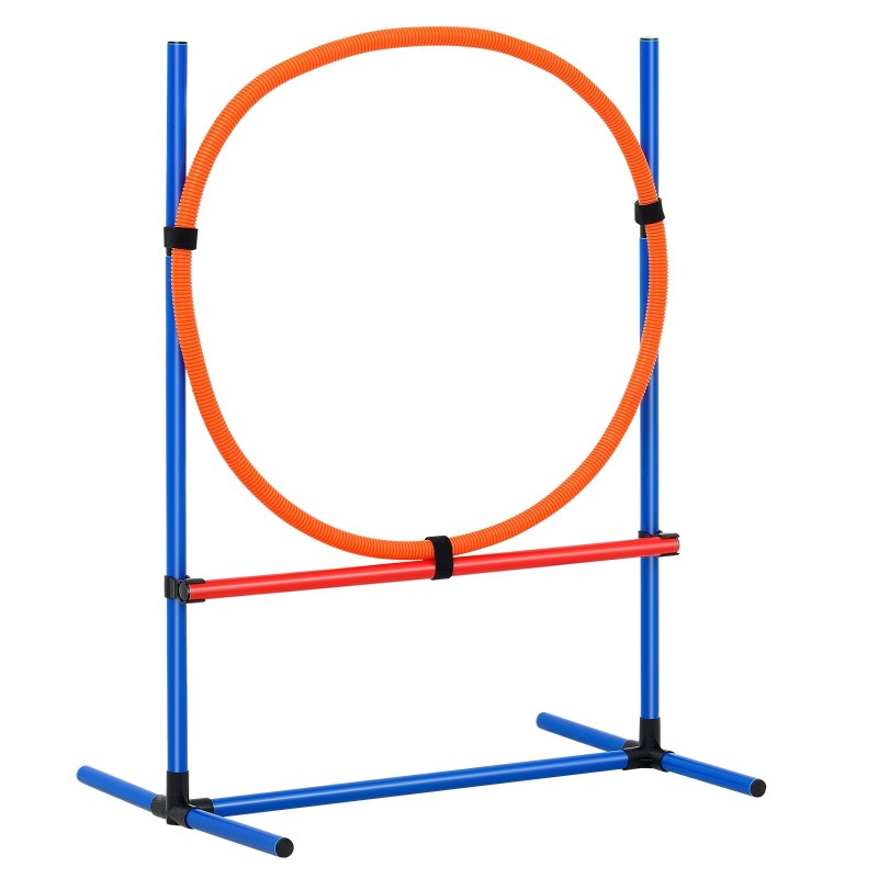 Koiran agilityharjoittelusetti muoviset säädettävät hypyt rengashyppy säilytyspussilla sisä- ja ulkokäyttöön