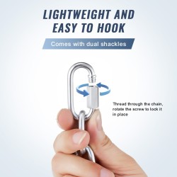 Sähkösinkitty hiiliteräsketju 3,04 m 5,1 mm 498 kg käyttömurtokuorma kaksi pikalukkoa